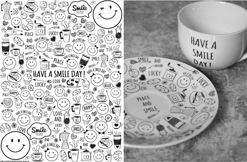 【白磁用】Smile Cafe 転写紙 スマイルカフェ