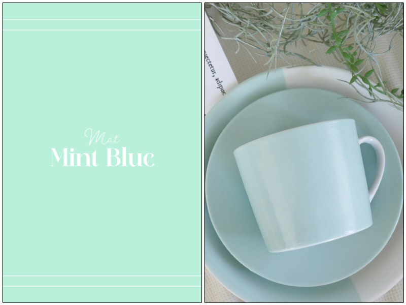 【白磁用】Mint Blue ミントブルー （つやなしマット単色）A３サイズ