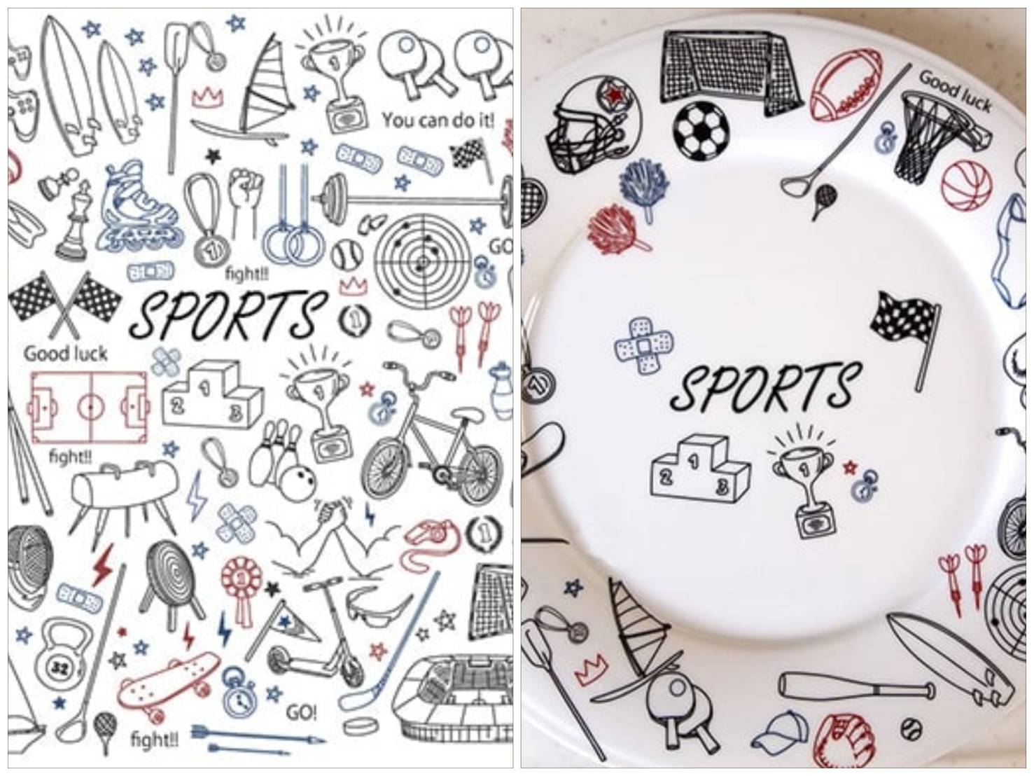 【白磁用】SPORTS スポーツ転写紙 オリンピック A3サイズ（ポーセリンアート用転写紙）