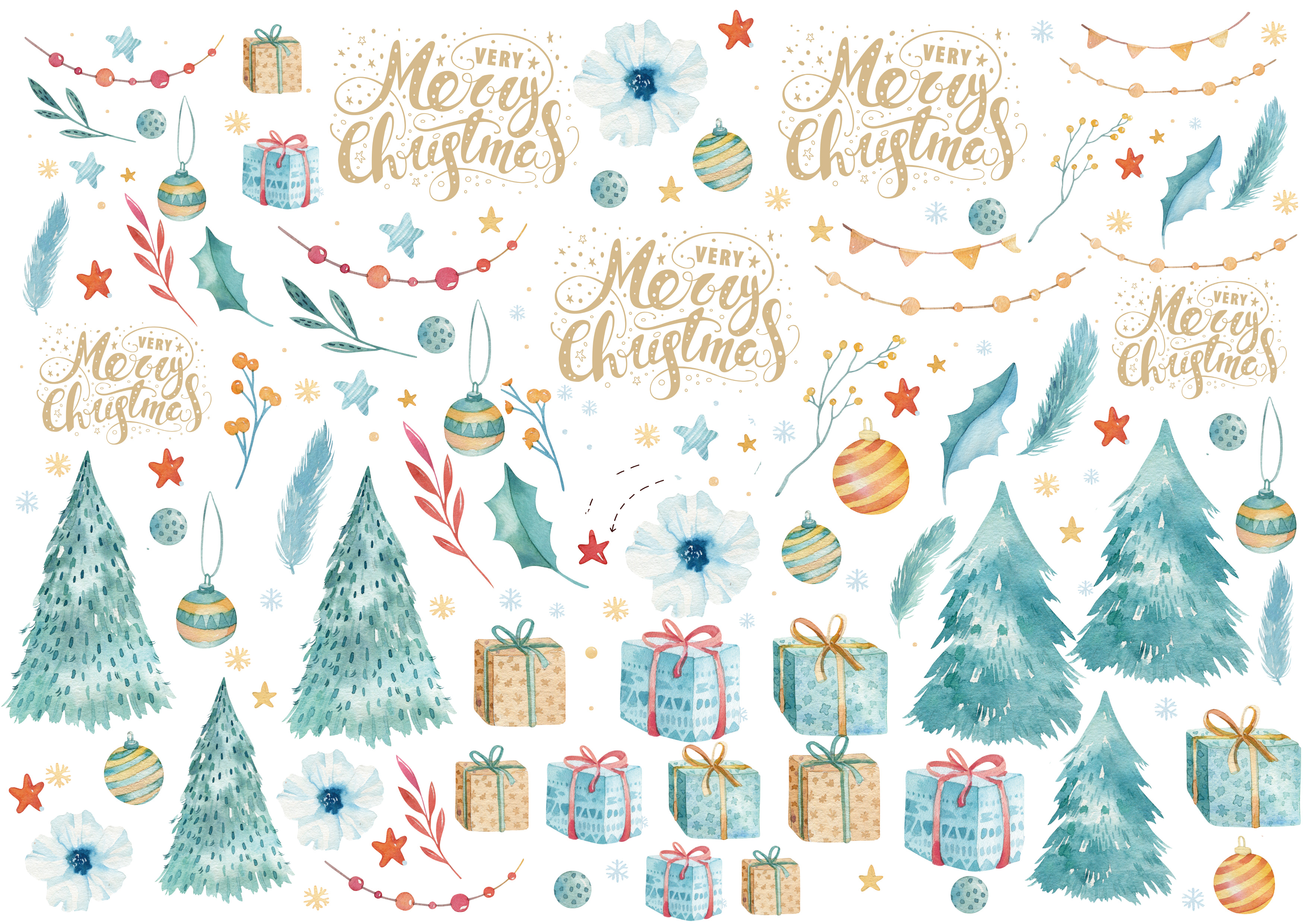 【白磁用】クリスマス転写紙　もみの木